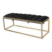 Lorena Tufted Cushion Bench Dark Grey and Gold - Visions in Furniture (La Mirada, CA)