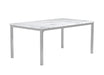 Athena Rectangle Dining Table with Marble Top Chrome - Visions in Furniture (La Mirada, CA)