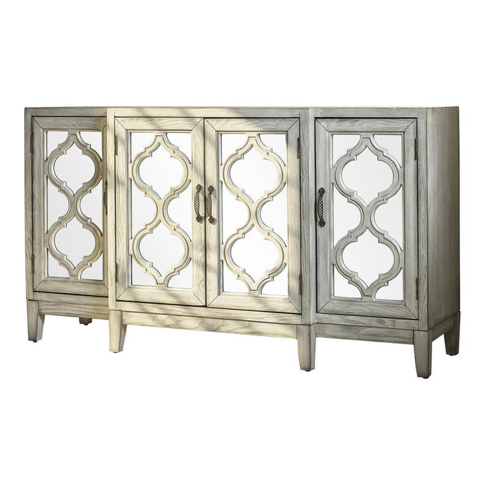 Mckellen 4-door Accent Cabinet Antique White - Visions in Furniture (La Mirada, CA)
