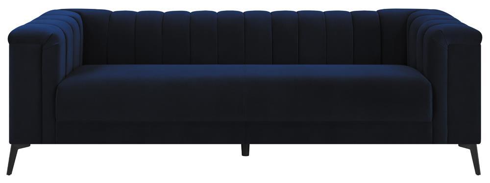 Chalet Tuxedo Arm Sofa Blue - Visions in Furniture (La Mirada, CA)