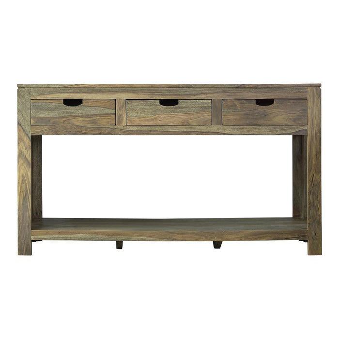 Esther 3-drawer Storage Console Table Natural Sheesham - Visions in Furniture (La Mirada, CA)