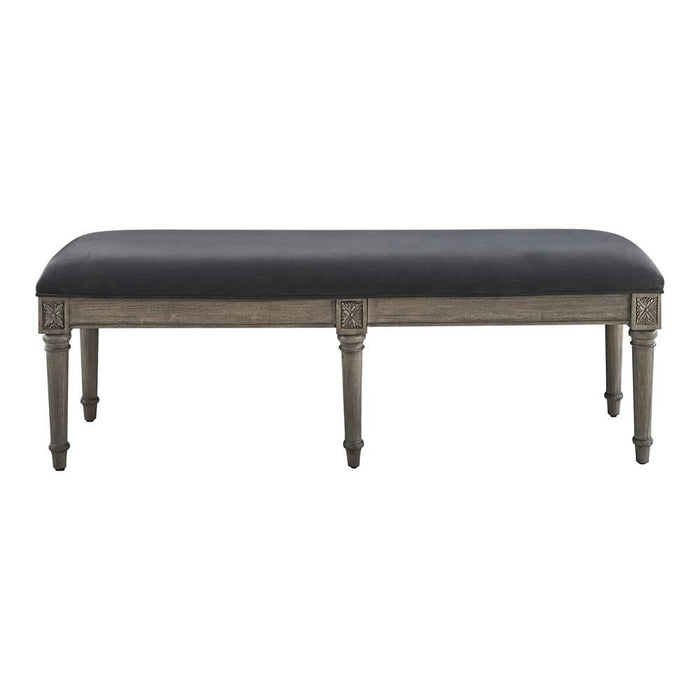 Alderwood Upholstered Bench French Grey - Visions in Furniture (La Mirada, CA)