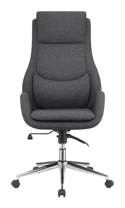 Cruz Upholstered Office Chair with Padded Seat Grey and Chrome - Visions in Furniture (La Mirada, CA)