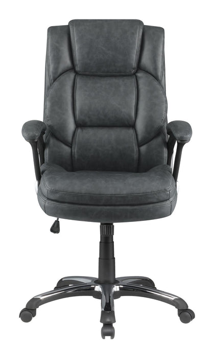 Nerris Adjustable Height Office Chair with Padded Arm Grey and Black - Visions in Furniture (La Mirada, CA)