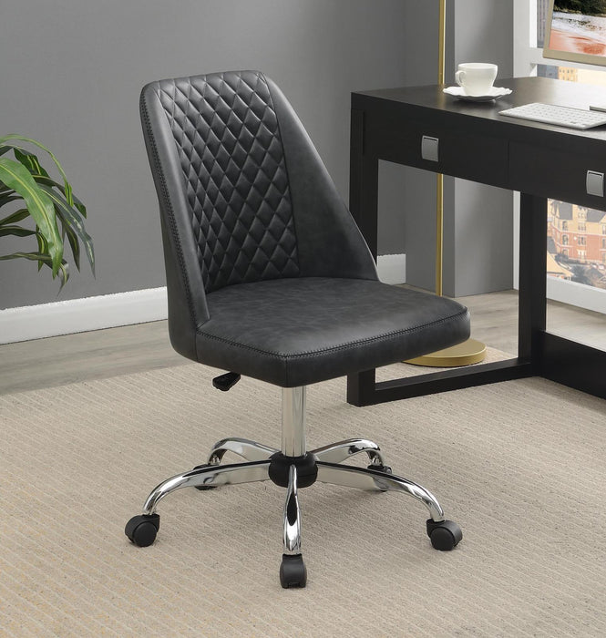 Althea Upholstered Tufted Back Office Chair Grey and Chrome - Visions in Furniture (La Mirada, CA)