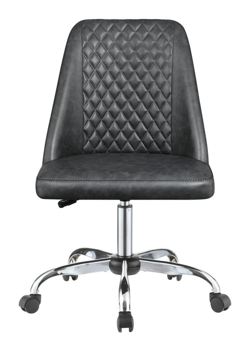 Althea Upholstered Tufted Back Office Chair Grey and Chrome - Visions in Furniture (La Mirada, CA)