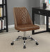 Althea Upholstered Tufted Back Office Chair Brown and Chrome - Visions in Furniture (La Mirada, CA)