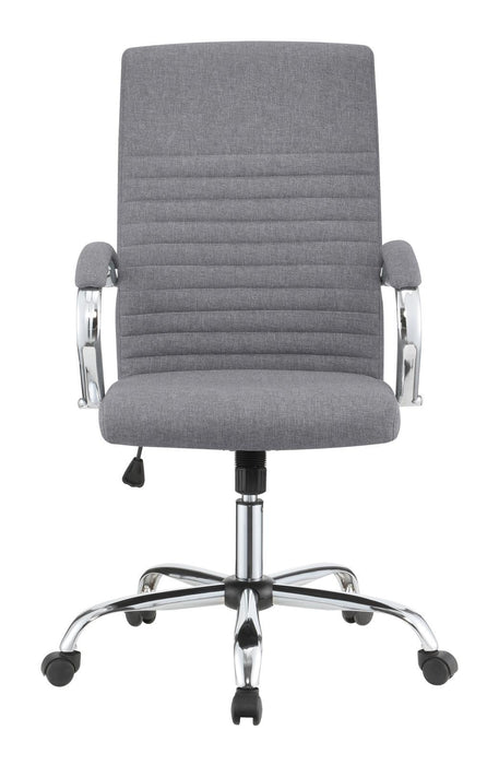 Abisko Upholstered Office Chair with Casters Grey and Chrome - Visions in Furniture (La Mirada, CA)