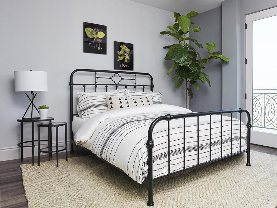 Packlan Eastern King Metal Panel Bed Matte Black - Visions in Furniture (La Mirada, CA)