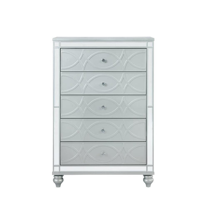 Gunnison 5-drawer Chest Silver Metallic - Visions in Furniture (La Mirada, CA)