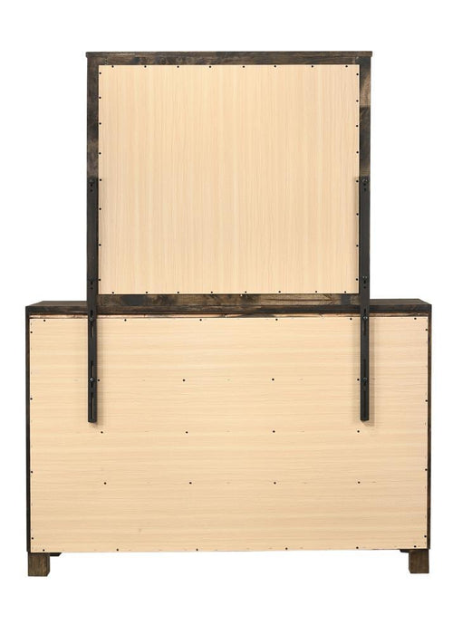 Woodmont Rectangle Dresser Mirror Rustic Golden Brown - Visions in Furniture (La Mirada, CA)