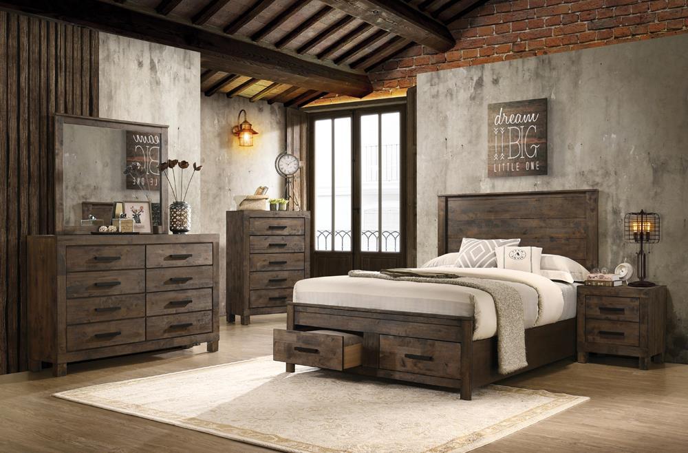 Woodmont 5-drawer Chest Rustic Golden Brown - Visions in Furniture (La Mirada, CA)