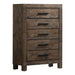 Woodmont 5-drawer Chest Rustic Golden Brown - Visions in Furniture (La Mirada, CA)