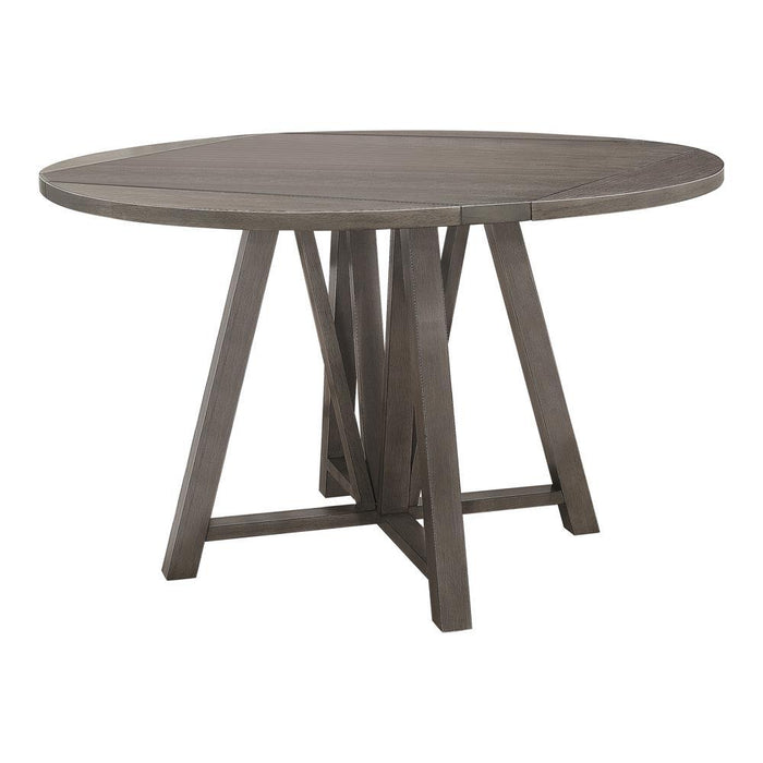 Athens Round Counter Height Table with Drop Leaf Barn Grey - Visions in Furniture (La Mirada, CA)