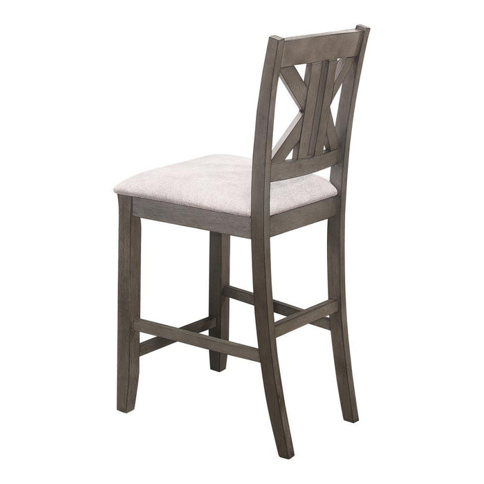 Athens Upholstered Seat Counter Height Stools Light Tan (Set of 2) - Visions in Furniture (La Mirada, CA)