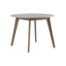 Breckenridge Round Dining Table Matte White and Natural Oak - Visions in Furniture (La Mirada, CA)