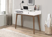 Bradenton 1-drawer Writing Desk White and Walnut - Visions in Furniture (La Mirada, CA)