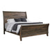 Frederick Queen Sleigh Panel Bed Weathered Oak - Visions in Furniture (La Mirada, CA)