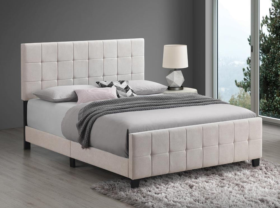Fairfield Queen Upholstered Panel Bed Beige - Visions in Furniture (La Mirada, CA)