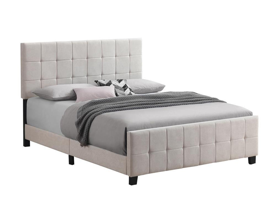 Fairfield Eastern King Upholstered Panel Bed Beige - Visions in Furniture (La Mirada, CA)