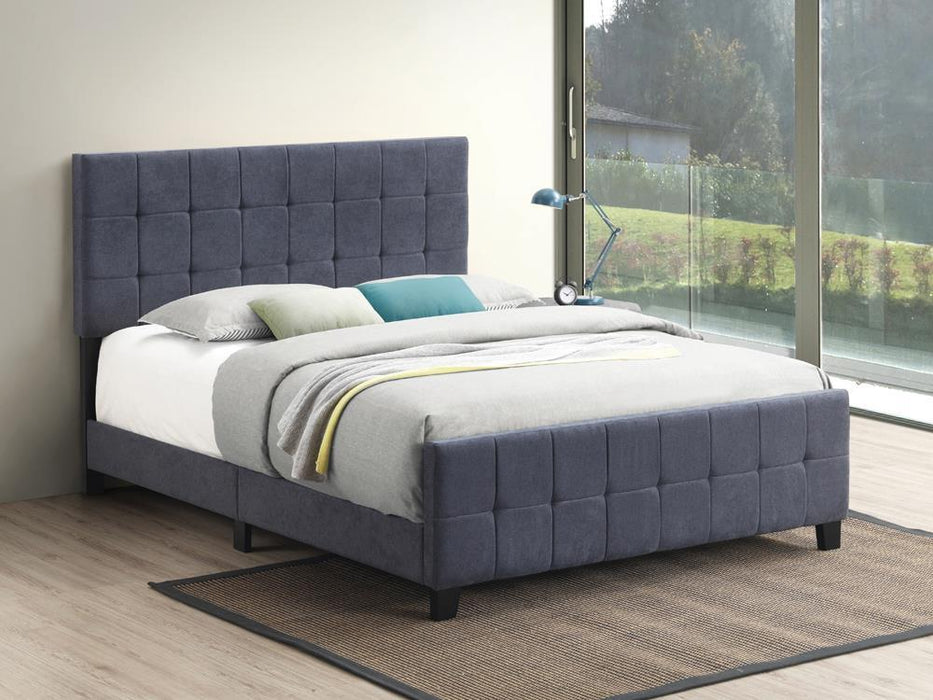 Fairfield Eastern King Upholstered Panel Bed Dark Grey - Visions in Furniture (La Mirada, CA)