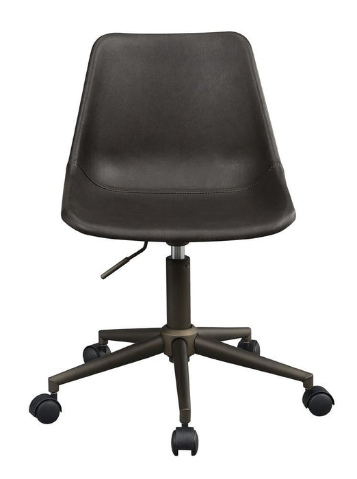 Carnell Adjustable Height Office Chair with Casters Brown and Rustic Taupe - Visions in Furniture (La Mirada, CA)
