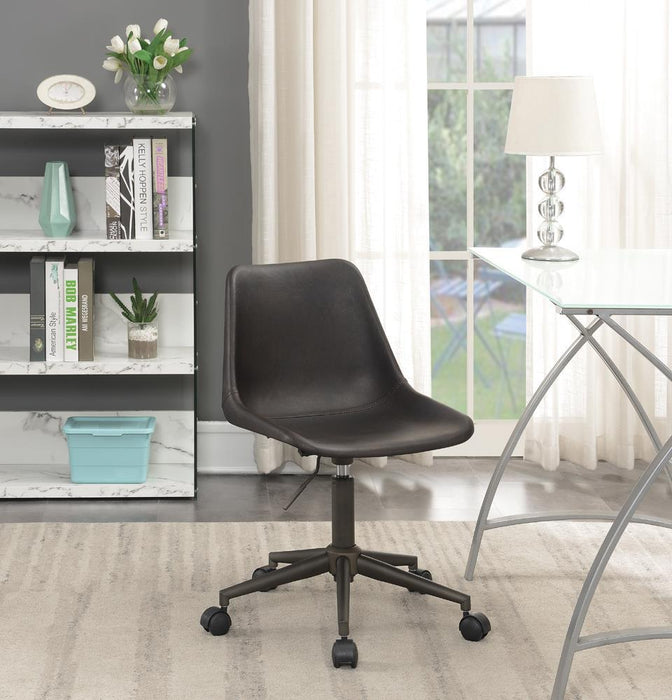 Carnell Adjustable Height Office Chair with Casters Brown and Rustic Taupe - Visions in Furniture (La Mirada, CA)