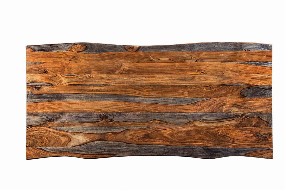 Ditman Live Edge Dining Table Grey Sheesham and Black - Visions in Furniture (La Mirada, CA)