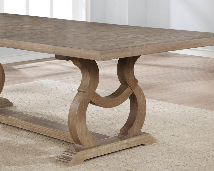 Brockway Trestle Dining Table Barley Brown - Visions in Furniture (La Mirada, CA)