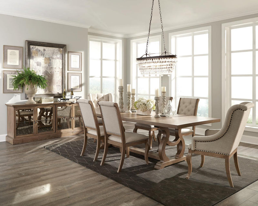 Brockway Trestle Dining Table Barley Brown - Visions in Furniture (La Mirada, CA)