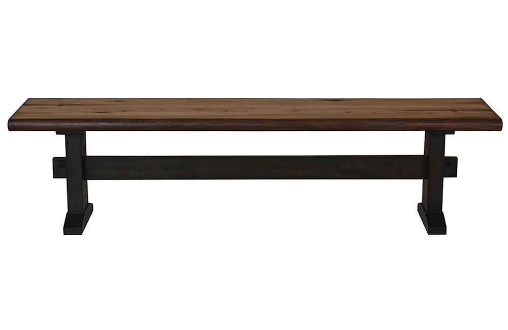 Bexley Trestle Bench Natural Honey and Espresso - Visions in Furniture (La Mirada, CA)