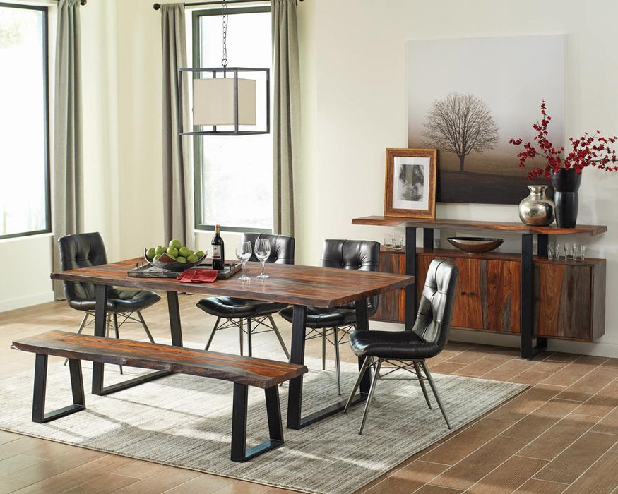 Ditman Live Edge Dining Bench Grey Sheesham and Black - Visions in Furniture (La Mirada, CA)