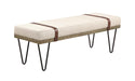 Austin Upholstered Bench Beige and Black - Visions in Furniture (La Mirada, CA)