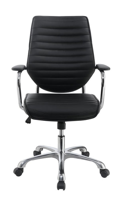 Chase High Back Office Chair Black and Chrome - Visions in Furniture (La Mirada, CA)