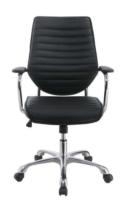 Chase High Back Office Chair Black and Chrome - Visions in Furniture (La Mirada, CA)