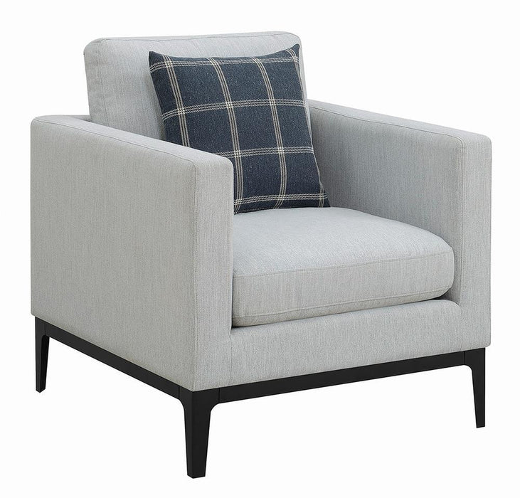Apperson Cushioned Back Arm Chair Light Grey - Visions in Furniture (La Mirada, CA)