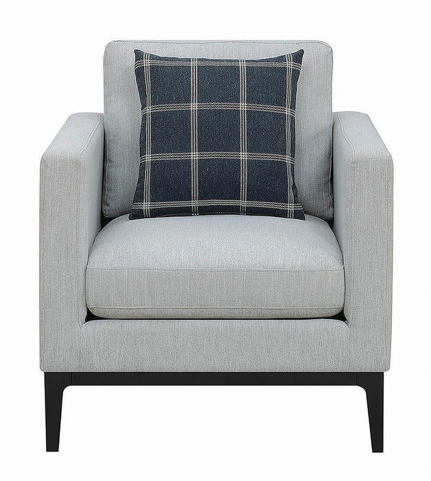 Apperson Cushioned Back Arm Chair Light Grey - Visions in Furniture (La Mirada, CA)