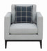 Apperson Cushioned Back Arm Chair Light Grey - Visions in Furniture (La Mirada, CA)