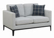 Apperson Cushioned Back Loveseat Light Grey - Visions in Furniture (La Mirada, CA)
