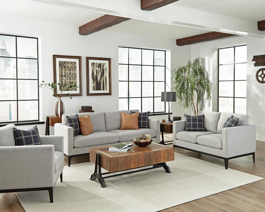 Apperson Cushioned Back Sofa Light Grey - Visions in Furniture (La Mirada, CA)