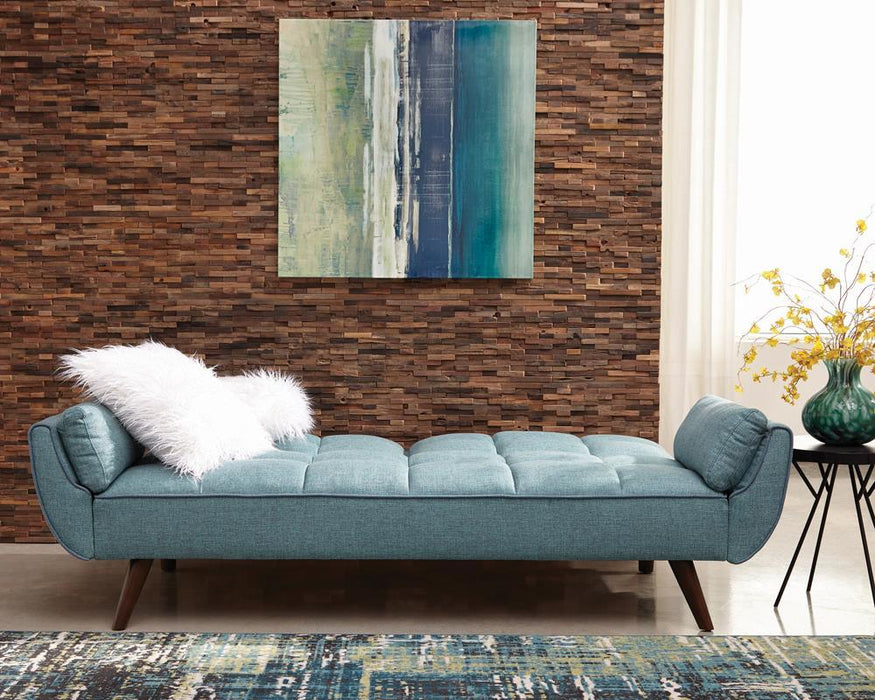 Caufield Biscuit-tufted Sofa Bed Turquoise Blue - Visions in Furniture (La Mirada, CA)