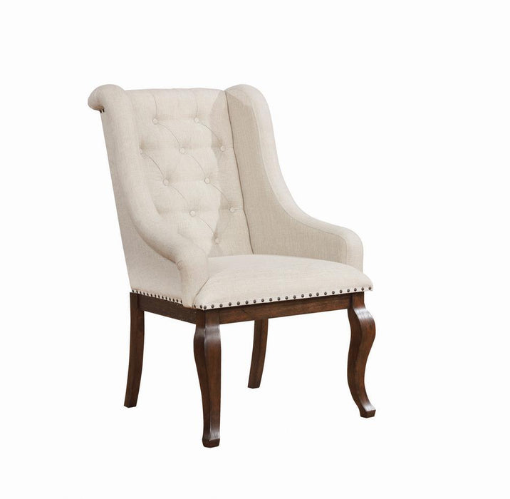 Brockway Tufted Arm Chairs Cream and Antique Java (Set of 2) - Visions in Furniture (La Mirada, CA)