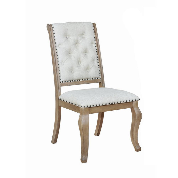 Brockway Tufted Side Chairs Cream and Barley Brown (Set of 2) - Visions in Furniture (La Mirada, CA)