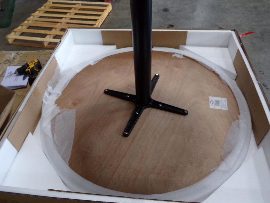Cora Round Dining Table Walnut and Black - Visions in Furniture (La Mirada, CA)