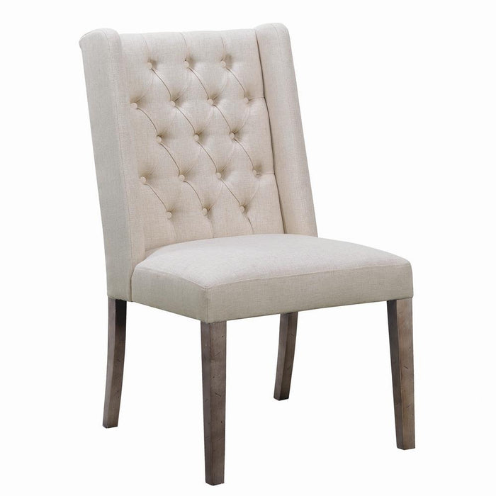 Bexley Tufted Side Chairs Dark Brown and Beige (Set of 2) - Visions in Furniture (La Mirada, CA)