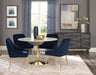 Kella Round Marble Top Dining Table White and Gold - Visions in Furniture (La Mirada, CA)