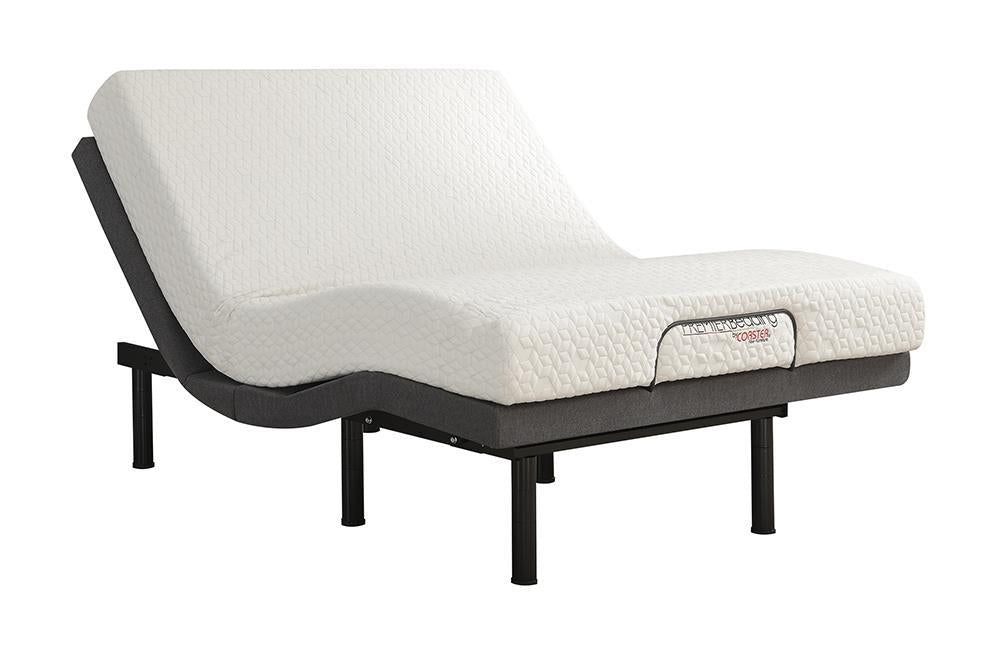Negan Eastern King, E.King, Queen, & Twin XL Adjustable Bed Base Grey and Black - Visions in Furniture (La Mirada, CA)