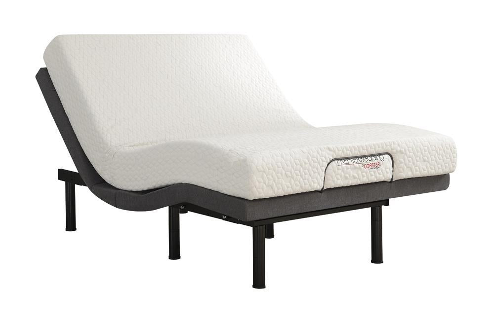 Negan Eastern King, E.King, Queen, & Twin XL Adjustable Bed Base Grey and Black - Visions in Furniture (La Mirada, CA)