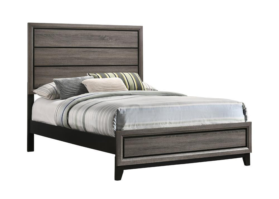 Watson Full Panel Bed Grey Oak - Visions in Furniture (La Mirada, CA)