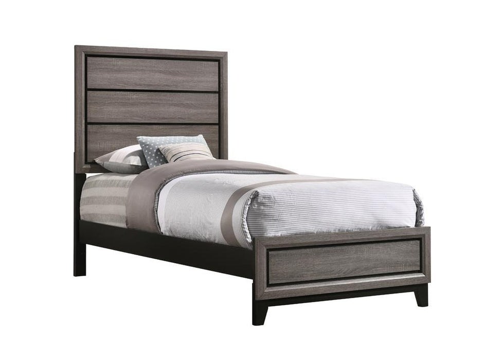 Watson Twin Panel Bed Grey Oak - Visions in Furniture (La Mirada, CA)